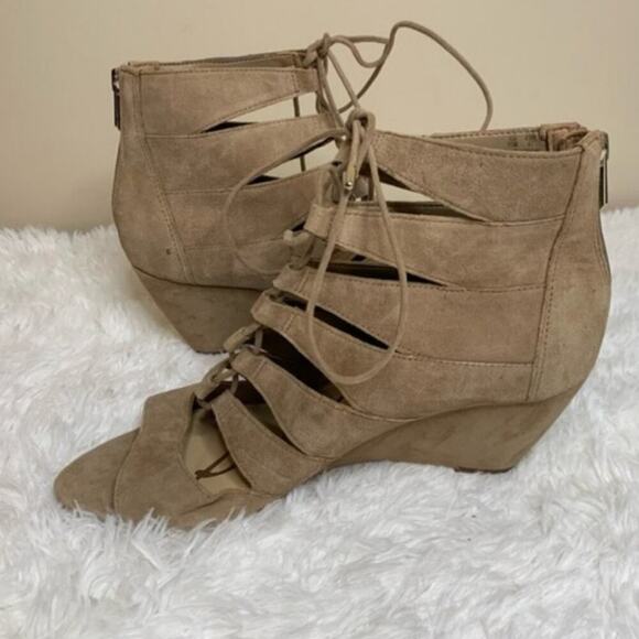 SAM EDELMAN Womens Oatmeal Beige Santina Wedge Heeled Gladiator Sandal 8 M - Picture 6 of 14